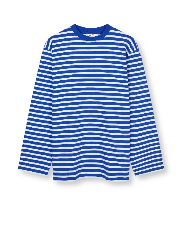 Lowest Price Soft Single Jerry Tee LS, Bluing/White Alyssum