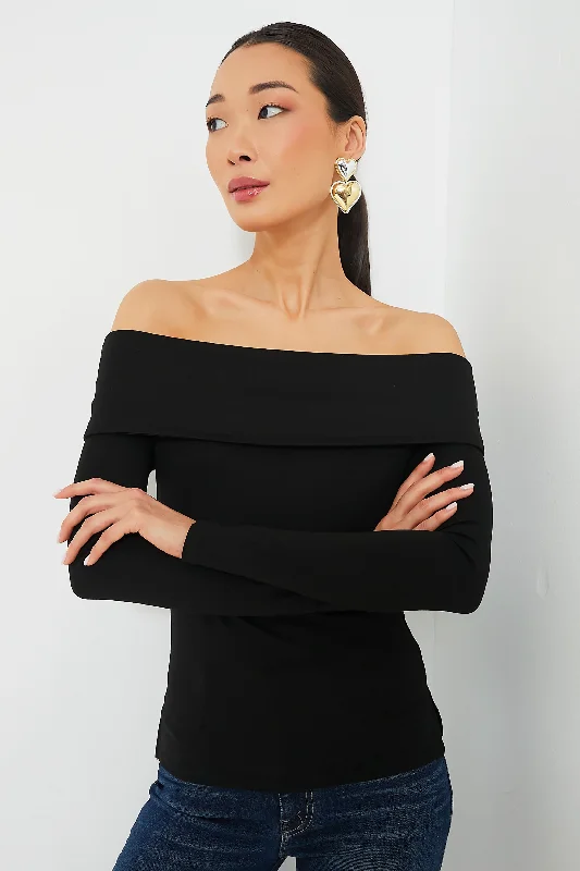 Unbeatable Prices Black Off The Shoulder Sweater Top