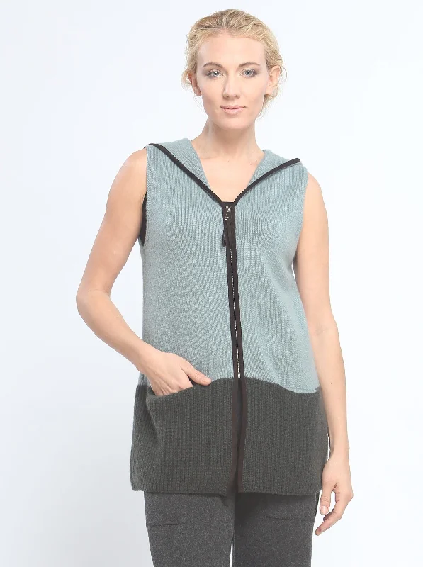Limited Edition Two Tone Zipped Hoodie Vest