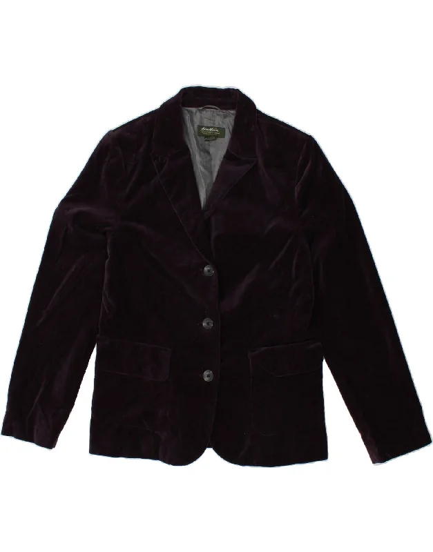 Now or Never EDDIE BAUER Womens Velvet 3 Button Blazer Jacket UK 12 Medium Purple