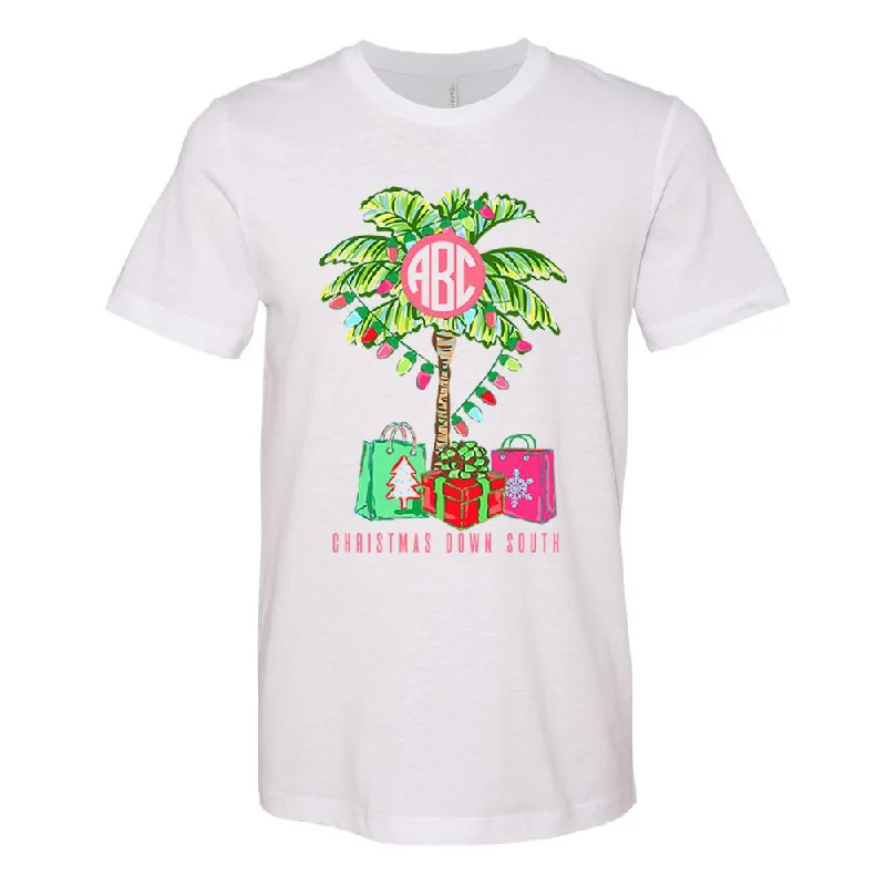 Best Seller Monogrammed 'Christmas Down South' Premium T-Shirt
