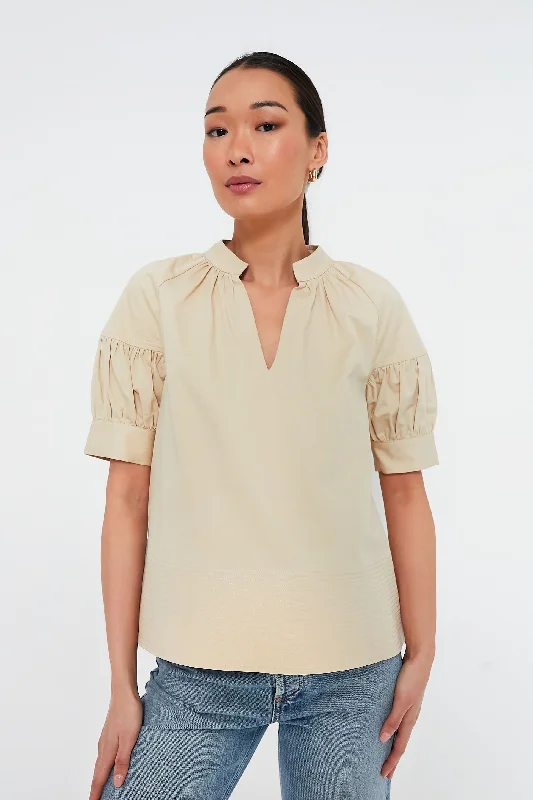 Can't Be Beat Tan Ruthie Blouse