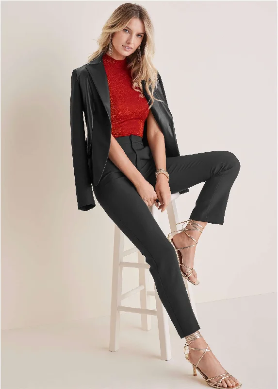 New Deals Straight Leg Suiting Pants - Black