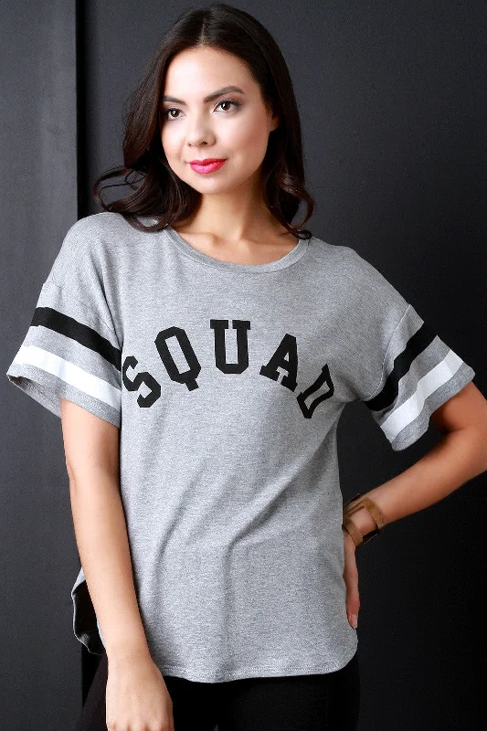 Weekend Deals That Thrill Squad Graphic Stripe Short Sleeves Tee