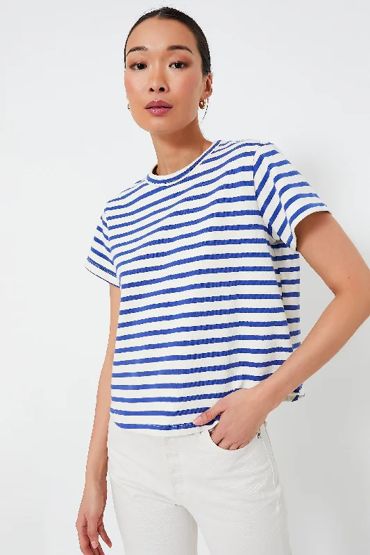Weekend Discounts to Indulge In Blue Stripe Parker Classic Tee