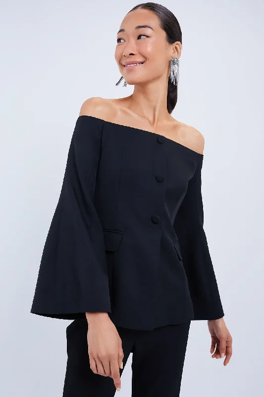 New Deals Black Off the Shoulder Bria Blouse