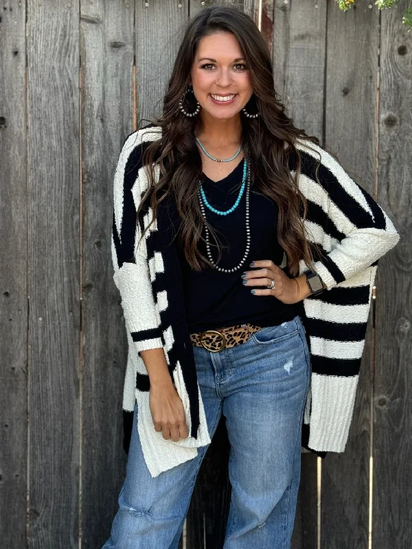 Best Choice Brodi Striped Button Down Cardigan
