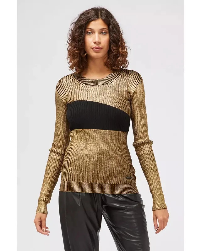 Price Buster Fancy Print Long-Sleeved Sweater with Black Band 42 IT Women