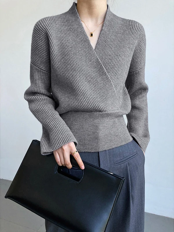 Hot Buy She's Effortless Graceful Wrap Sweater