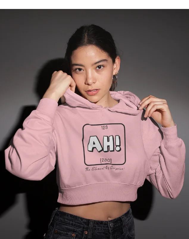 Limited Stock AH : Baby Pink - Winter Crop Hoodies