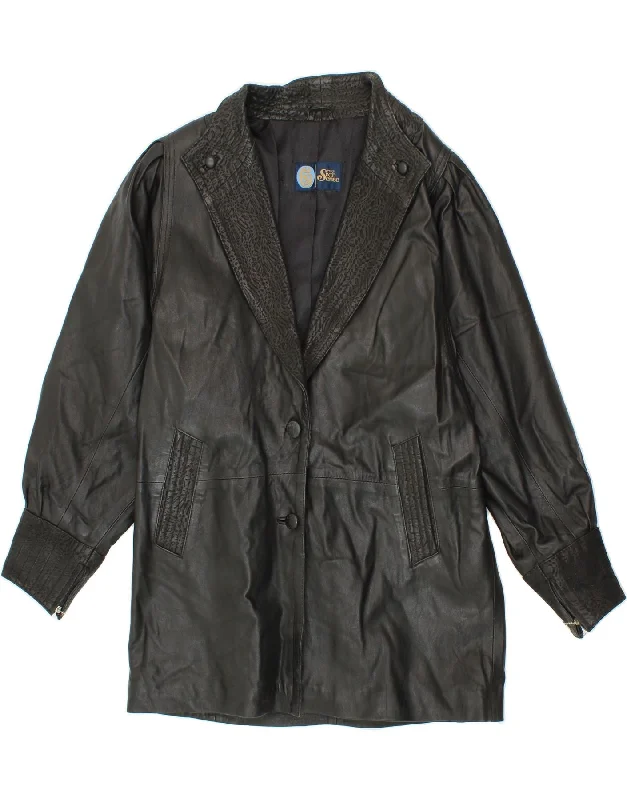 Deal of the Week YOUR SIXTH SENSE Womens Loose Fit Leather Coat EU 42 Large Black Leather Deal of the Week YOUR SIXTH SENSE Womens Loose Fit Leather Coat EU 42 Large Black Leather