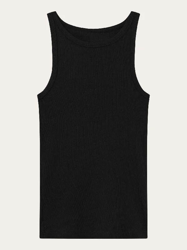 Hurry In Racer rib top - Black Jet