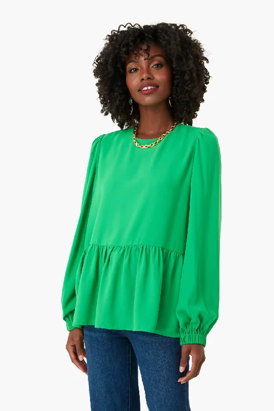 Loyalty Reward Emerald Green Carlota Peplum Blouse