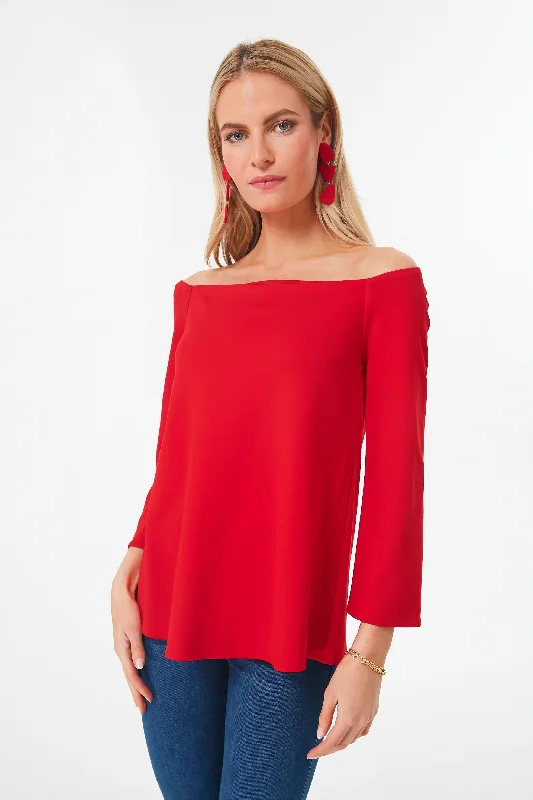 Special Discount Red Miranda Off The Shoulder Blouse