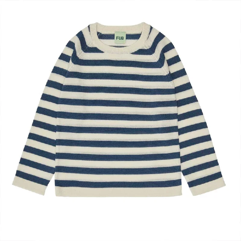 Today's Deal Raglan Striped Sweater - Ecru/Indigo