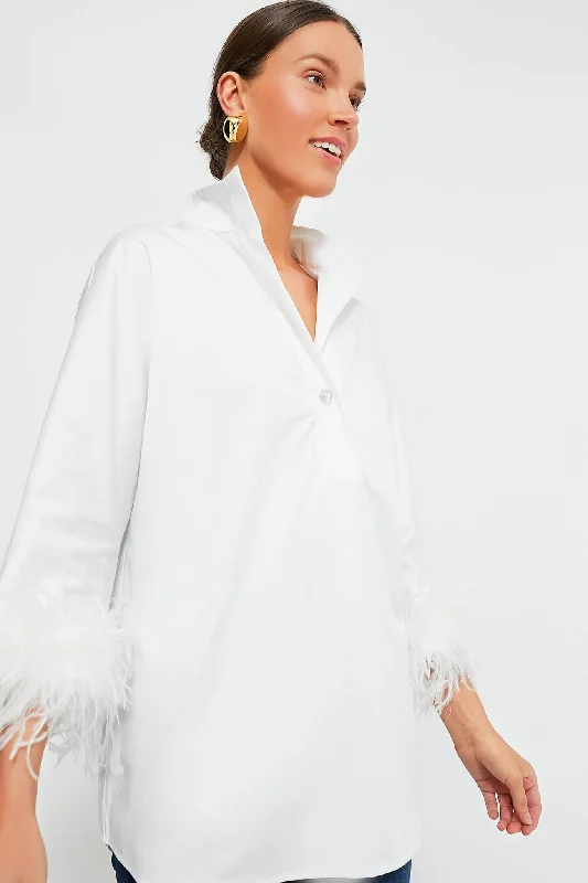 Limited Time Offer White Feather Willow Blouse