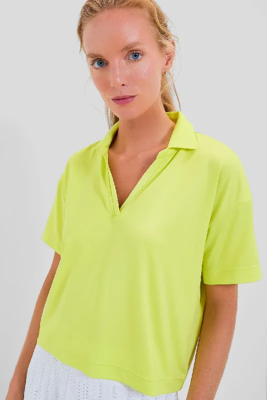 Low Cost Citron Cropped Caroline Polo