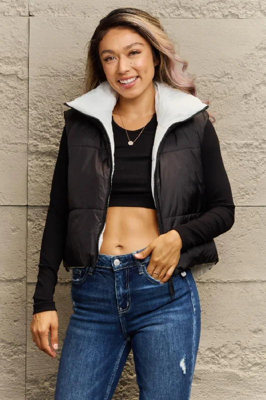 Exclusive Offer Zip-Up Drawstring Puffer Vest