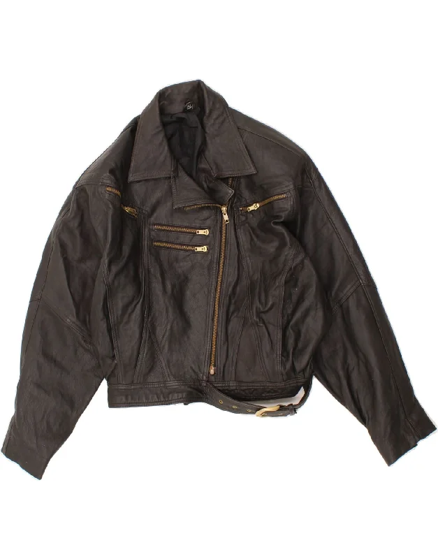 Limited Availability VINTAGE Womens Biker Jacket UK 18 XL Black