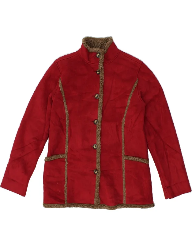 Instant Deal L.L.BEAN Womens Sherpa Jacket UK 10 Small Red Polyester