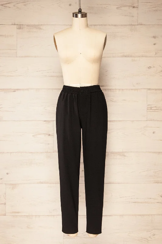 Unmissable Sale Zolani Black | High-Waisted Pants w/ Elastic Waist