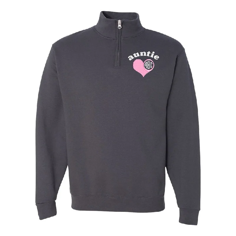 Discount Days Monogrammed Auntie Quarter Zip Sweatshirt