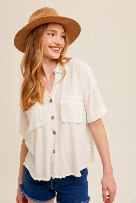 Weekend Deals That Spark Lapel Collar V-neck Shirt