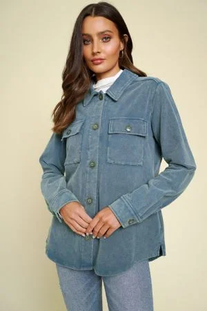 Early Access Washed Cotton Jacket - Denim Blue