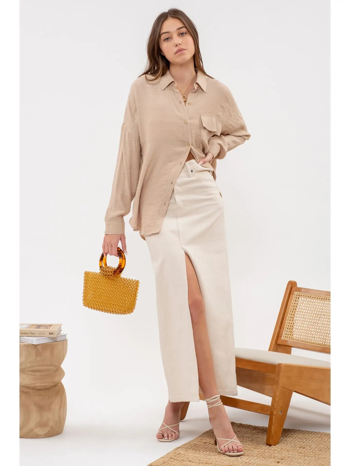 Bonus Savings Solid Lightweight Button Down Shirt