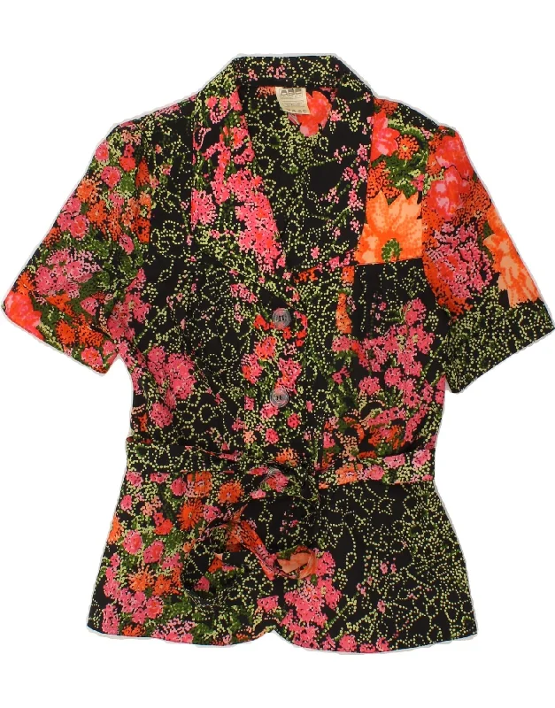 Markdown Madness VINTAGE Womens 2 Button Blazer Jacket EU 36 Small Multicoloured Floral