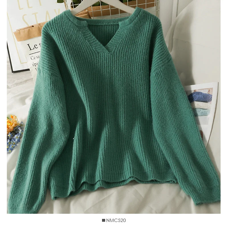 Price Drop Korean version of thin, medium and long Pullover solid color sweater female  1786