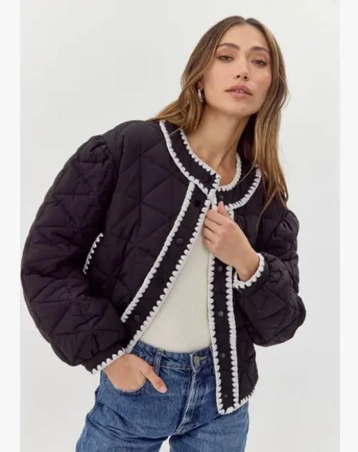 Clearance Sale Preston Quilted Contrast Stitched Jacket