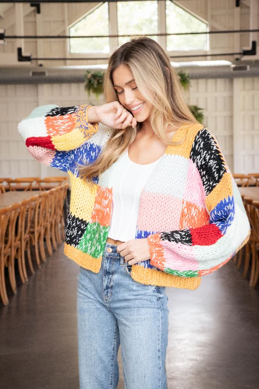 Exclusive Weekend Offers Inside Cailey Colorblock Sweater Cardigan, Rainbow