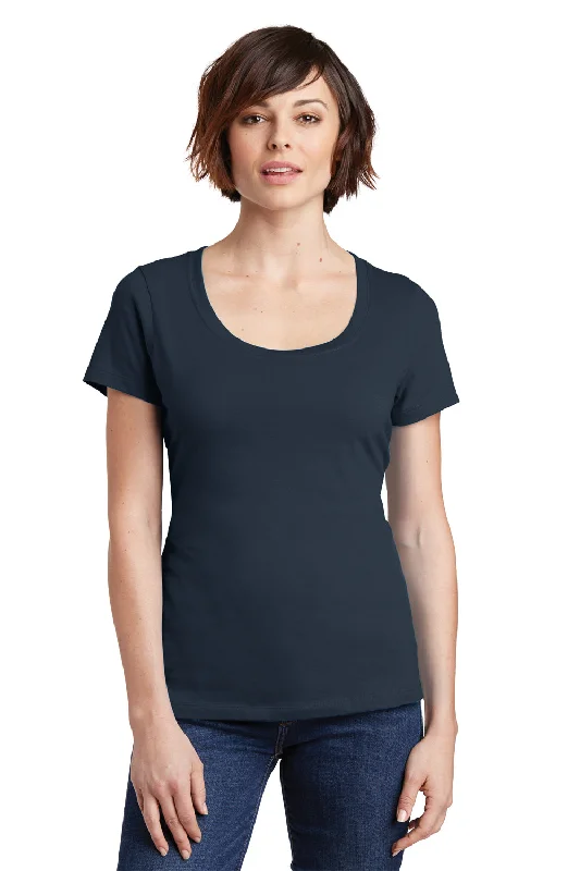 Deal Dash District Womens Perfect Weight Short Sleeve Scoop Neck T-Shirt - New Navy Blue - Closeout
