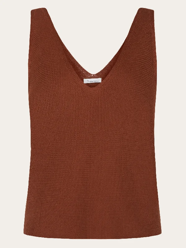 Act Now Regular cotton racking stich top - GOTS/Vegan - Tiramisu