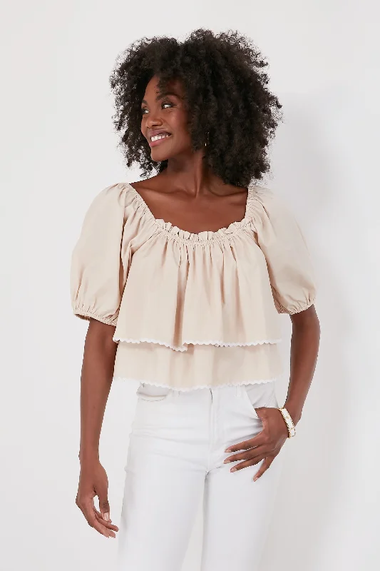 Early Access Tan Ric-Rac Layered Suzie Top