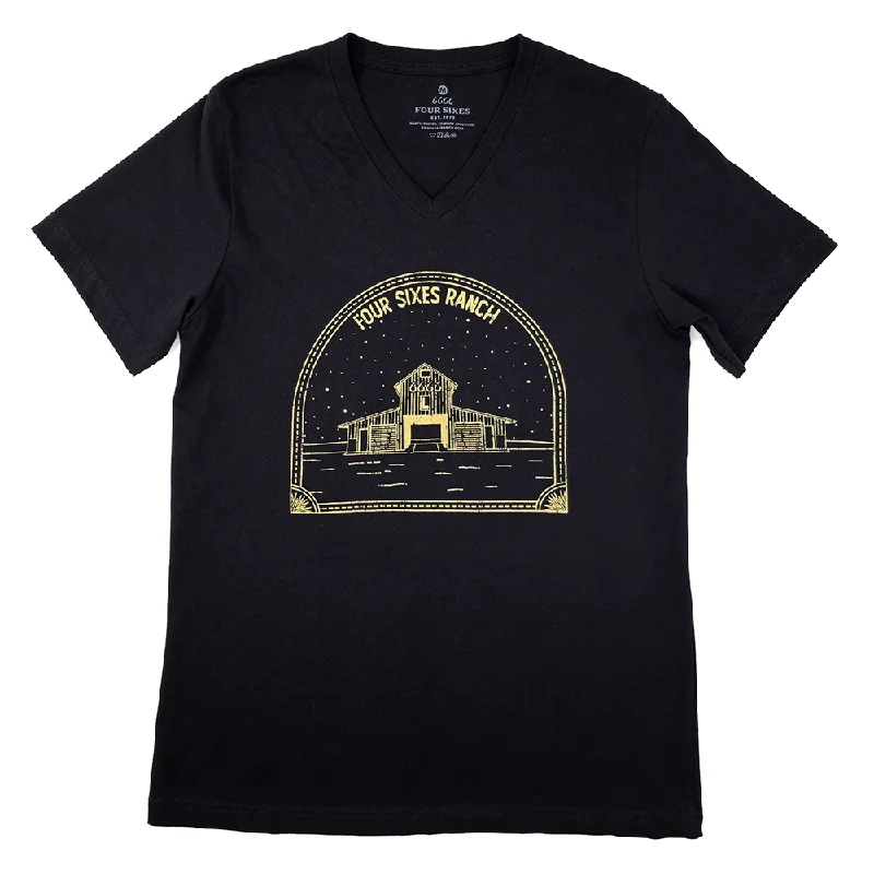 Major Deal Black L Barn Short Sleeve V-Neck