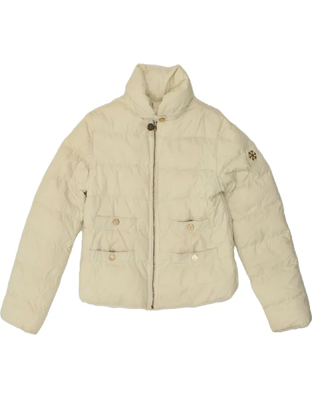 Take Advantage ELISABETTA FRANCHI Womens Crop Padded Jacket IT 42 Medium Off White