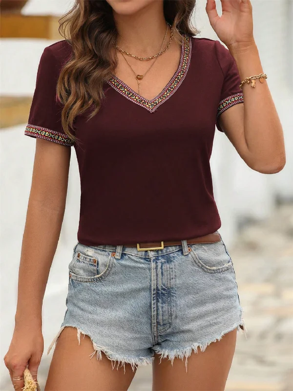 Lowest Price V-Neck Short Sleeve T-Shirt