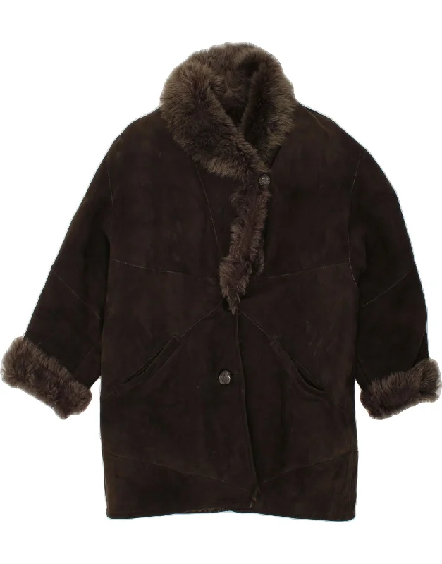 Weekend Bargains Just for You DIBI Womens Shearling Coat IT 44 Medium Brown Shearling