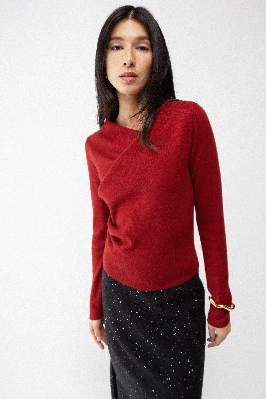 Value Deals LONG SLEEVE GATHERED NECK TOP
