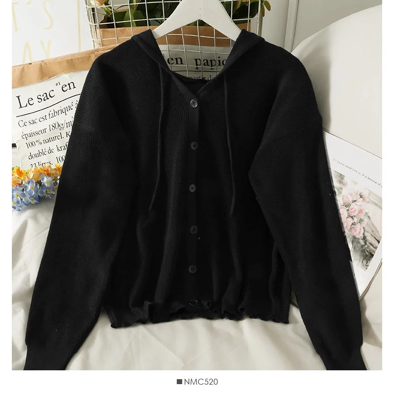 Exclusive Savings Drawstring hooded slim Sweater Jacket Women  1791