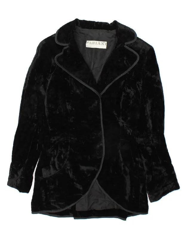 Daily Deals FABIANI Womens 2 Button Blazer Jacket UK 12 Medium Black