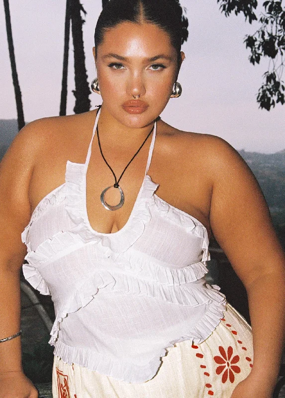 Today’s Special Francesco Frill Halter Top White Curve