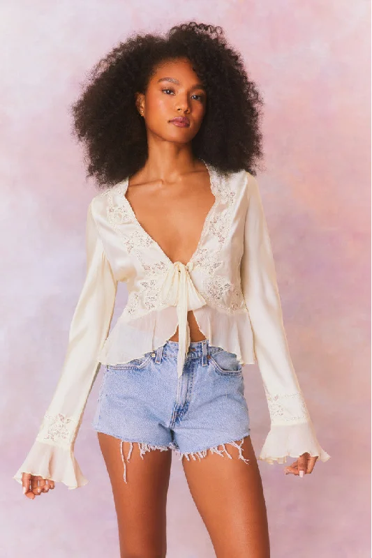 Flash Sale Vivetta Silk Charmeuse Tie Front Top
