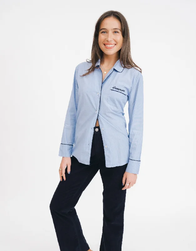 Big Discounts Dreamer Solid Upcycled Embroidered Shirt