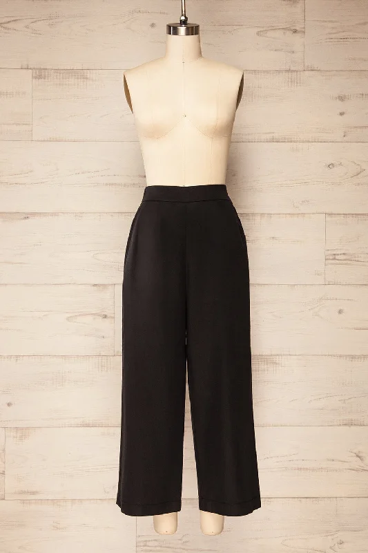 Stock Up and Save Waterville | Cropped Black Wide-Leg Pants