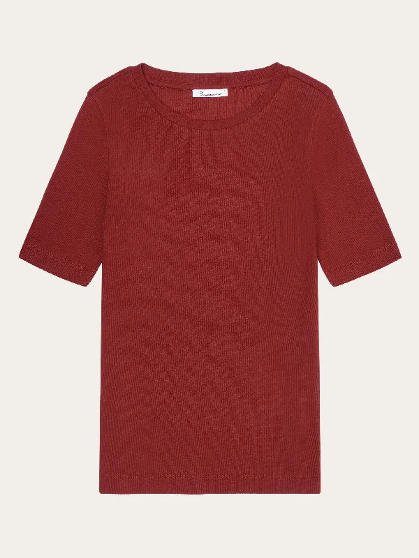 Closeout Sale Rib t-shirt - Fired Brick