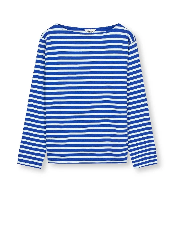 New Deals Soft Single Silke Tee LS, Bluing/White Alyssum