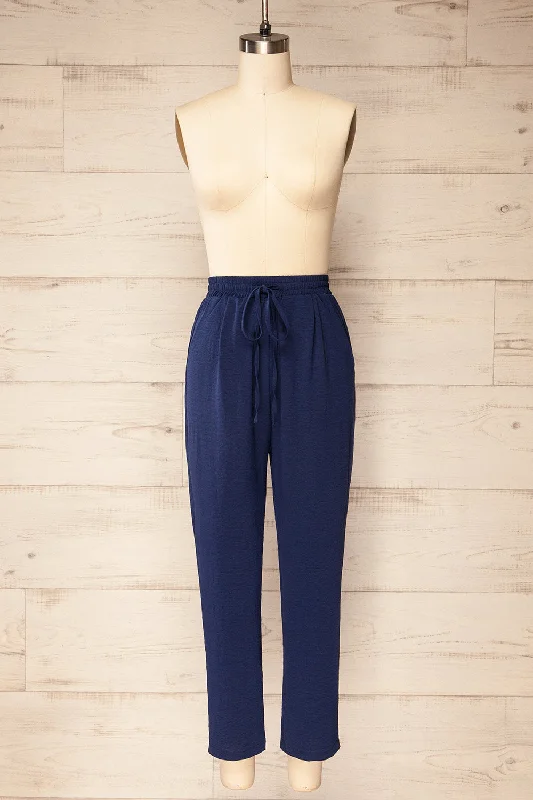 Special Price Alycia Navy | Flowy Straight-Leg Pants